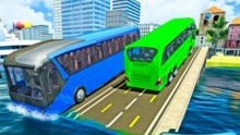 儿童汽车乐园# 水上巴士挑战360度水上赛道   汽车城赛车游戏