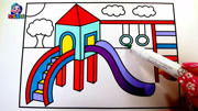 《儿童涂色画》第20181111期幼儿简笔画:给游乐场滑梯草坪涂色母婴完整版视频在线观看爱奇艺