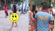 中国台湾女游客长滩岛穿比基尼被罚款 警方：她只穿了根绳子