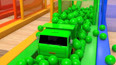 货车被绿色的球包围变成了绿色的货车