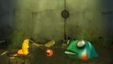 爆笑虫子：小红抢食物深陷沼泽，小黄躲避青蛙勇救小红！