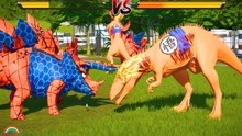恐龙世界：蜘蛛剑角龙VS悟空异特龙 剑角龙反杀食肉龙！