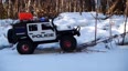 雪地中的吉普车