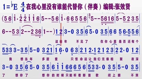 同步动态伴奏简谱视频合集 在我心里没有谁能代替你