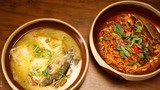 鼎厨招牌菜：泥鳅腊味红汤挂面菜+腊味泥鳅荷包蛋汤