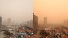 震撼！延时视频记录沙尘暴来袭过程：天空逐渐变土黄