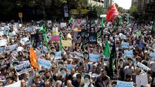 约旦伊斯兰教徒举行示威游行