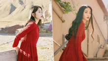《旧时光》许梦圆秋冬写真曝光 红裙演绎西西里风情