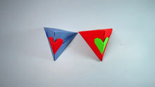 简单的折纸爱心三角框