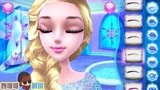 冰雪奇缘艾莎公主装扮化妆的游戏，挑选一个好看的美瞳吧