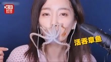 吓skr人！“章鱼面膜”来袭 韩国女网红活吃章鱼