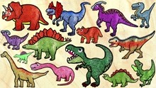 双脊龙雷龙恐龙玩具绘画