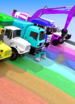 儿童玩具车总动员挖掘机消防车搅拌车救护车木鱼模拟动画