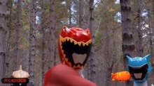 电力别动队恐龙超级充电-雷克斯超级充电红色游侠的战斗