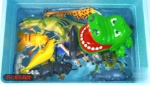 恐龙动物海洋生物玩具 学习英文形状和颜色名称