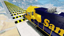 高速列车通过空中减速带会怎样？3D动画模拟，刺激不会停！