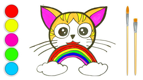 鼠宝简笔画 第28集 美少女战士喜欢的彩虹猫咪: 美少女战士喜欢的彩虹