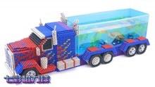 七彩磁力球DIY玩具 变形金刚擎天柱卡车