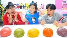 韩国宝蓝和姐姐玩过家家厨房玩具和史莱姆挑战游戏，太有趣了！
