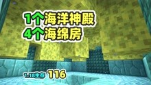 [图]万分之一概率，1个海洋神殿4个海绵房 MC1.18生存116