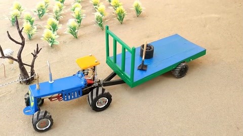 拖拉机工程车玩具 第7集 拖拉机拔树: 拖拉机拔树