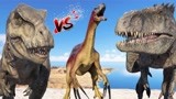 侏罗纪世界恐龙争霸战：霸王龙对蛇龙的统治，巨龙和恐龙在战斗二