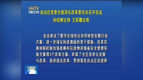 自治区党委全面深化改革委员会召开会议