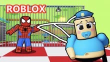 Roblox跑酷：监狱跑酷模式，塔米变身蜘蛛侠越狱逃跑！