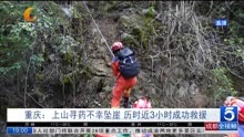 重庆:上山寻药不幸坠崖 历时近3小时成功救援