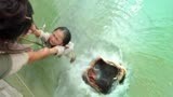 西游降魔：女儿掉入水里，被母亲抓住，水怪跃起一口吞下