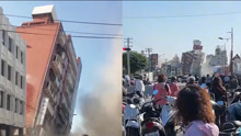 直击台湾花莲7.3级地震:高楼被“整根拔起”，民众浓烟中尖叫逃生